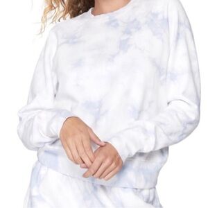 Spiritual Gangster Blue and White Crewneck Sweatshirt - Small